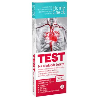 Home Check Test na niedobór żelaza, domowy test do oznaczania poziomu ferrytyny we krwi, kasetkowy, 1 sztuka KRÓTKA DATA Home Check Test na niedobór żelaza, domowy test do oznaczania poziomu ferrytyny we krwi, kasetkowy, 1 sztuka KRÓTKA DATA - zdjęcie produktu