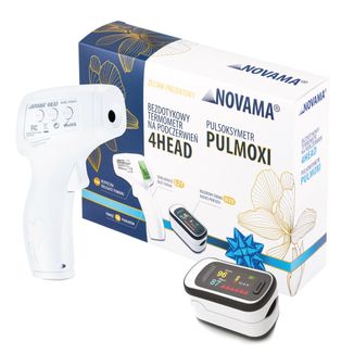 Zestaw Novama 4Head, termometr bezdotykowy na podczerwień + Pulmoxi, pulsoksymetr - zdjęcie produktu