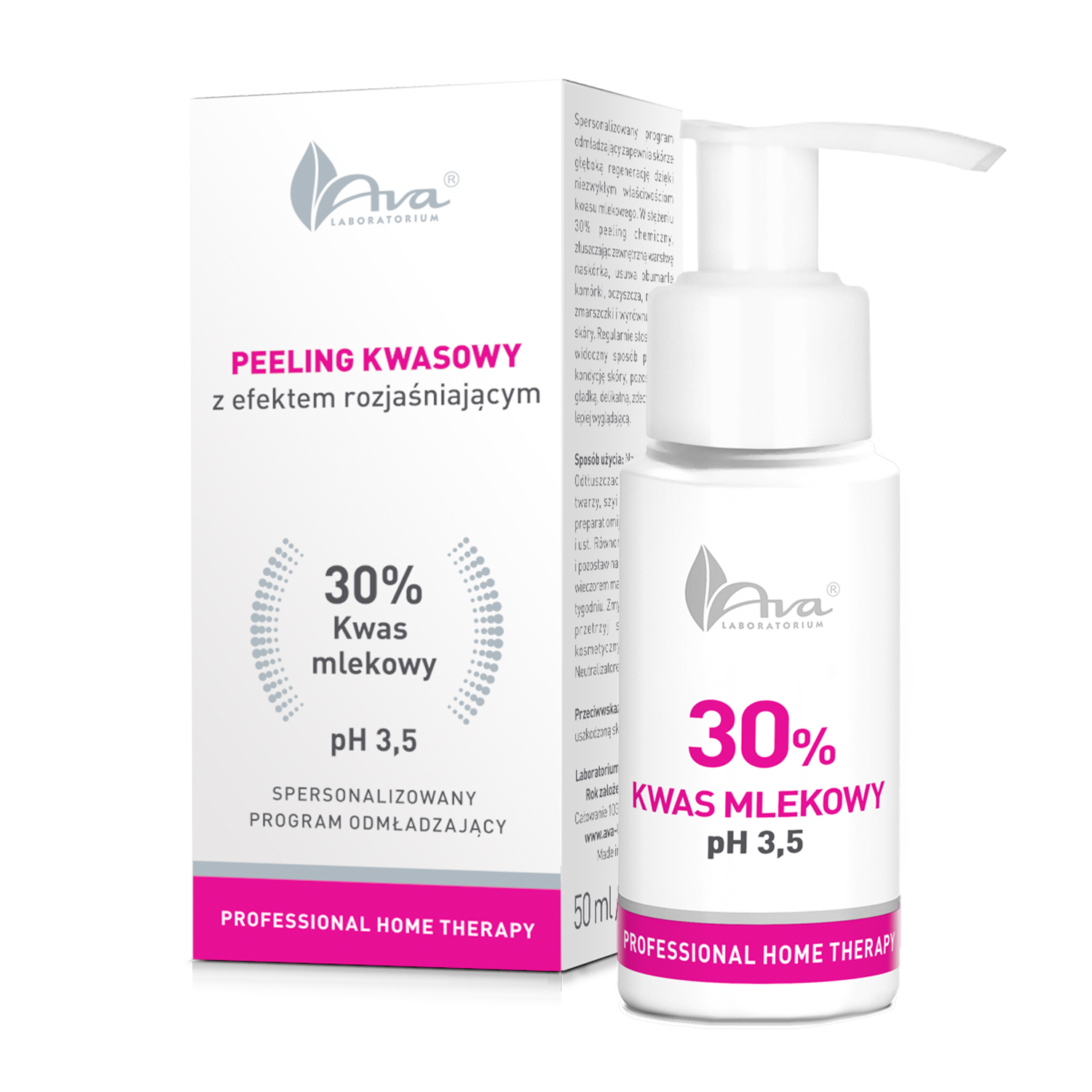 Nieznana Ava, peeling z efektem rozjaśniającym, kwas mlekowy 30%, 50 ml — Składniki i ocena