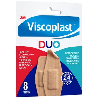 Viscoplast Duo, plastry elastyczne z opatrunkiem, wodoodporne, 8 sztuk - zdjęcie produktu