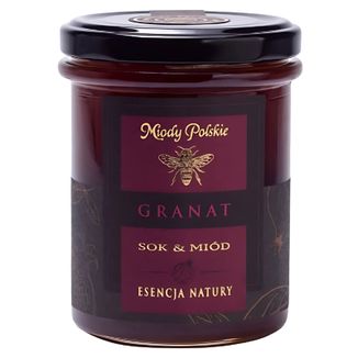 Miody Polskie Sok & Miód, granat, 250 g KRÓTKA DATA - zdjęcie produktu