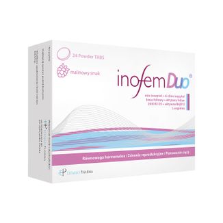 Inofem Duo, smak malinowy, 24 tabletki - zdjęcie produktu