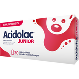 Acidolac Junior, dla dzieci od 3 lat, smak truskawkowy, 20 misio-tabletek USZKODZONE OPAKOWANIE Acidolac Junior, dla dzieci od 3 lat, smak truskawkowy, 20 misio-tabletek USZKODZONE OPAKOWANIE - miniaturka zdjęcia produktu