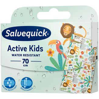 Salvequick Active Kids, plastry z opatrunkiem dla dzieci, wodoodporne, do cięcia, 70 cm - zdjęcie produktu