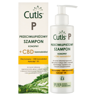 Cutis P, przeciwłupieżowy szampon konopny + CBD, 150 ml - zdjęcie produktu