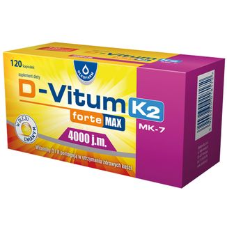 D-Vitum Forte Max 4000 j.m. K2 MK-7, 120 kapsułek USZKODZONE OPAKOWANIE - zdjęcie produktu