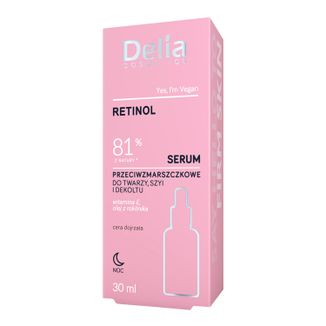 Delia Cosmetics, serum przeciwzmarszczkowe do twarzy, szyi i dekoltu na noc, cera dojrzała, retinol, 30 ml - zdjęcie produktu