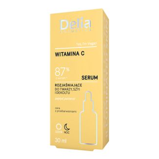 Delia Cosmetics, serum rozjaśniające do twarzy, szyi i dekoltu, na dzień i na noc, cera z przebarwieniami, witamina C, 30 ml - zdjęcie produktu
