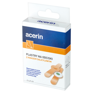 Acerin, plastry na odciski z kwasem salicylowym, 6 sztuk - zdjęcie produktu