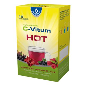 C-Vitum Hot, witamina C + witamina D + cynk, 10 saszetek USZKODZONE OPAKOWANIE C-Vitum Hot, witamina C + witamina D + cynk, 10 saszetek USZKODZONE OPAKOWANIE - zdjęcie produktu
