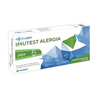 Diather Imutest Alergia Jajo, domowy test do wykrywania swoistych przeciwciał klasy IgE, 1 sztuka - zdjęcie produktu