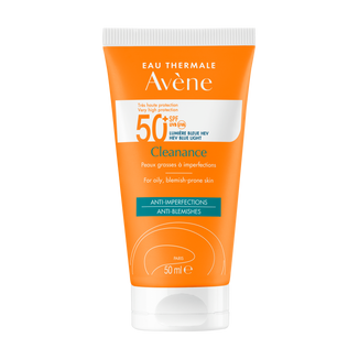 Avene Cleanance Sun, krem ochronny do twarzy, skóra tłusta i skłonna do niedoskonałości, SPF 50+, 50 ml - zdjęcie produktu