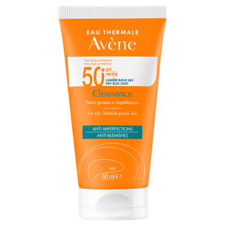 Avene Cleanance Sun, krem ochronny do twarzy, skóra tłusta i skłonna do niedoskonałości, SPF 50+, 50 ml - zdjęcie produktu