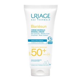 Uriage Bariesun, krem mineralny do twarzy i ciała, skóra nadwrażliwa, z nietolerancjami, SPF 50+, 100 ml  KRÓTKA DATA - zdjęcie produktu