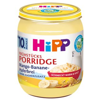 HiPP Owsianka Bio, z mango i bananami na mleku, po 10 miesiącu, 160 g - zdjęcie produktu