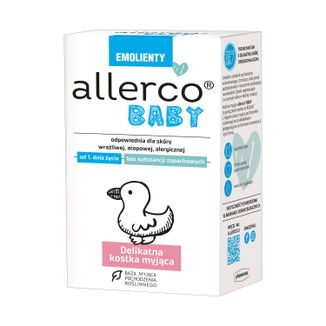 Allerco Baby Emolienty, delikatna kostka myjąca, 100 g - zdjęcie produktu