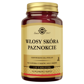 Solgar Włosy, Skóra, Paznokcie, 120 tabletek - zdjęcie produktu