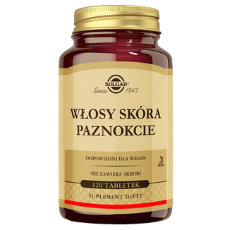 Solgar Włosy, Skóra, Paznokcie, 120 tabletek - zdjęcie produktu