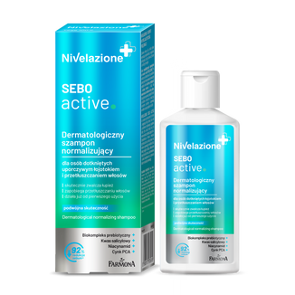 Nivelazione, Sebo Active, dermatologiczny szampon normalizujący, dla osób dotkniętych uporczywym łojotokiem i przetłuszczaniem włosów, 100 ml - zdjęcie produktu