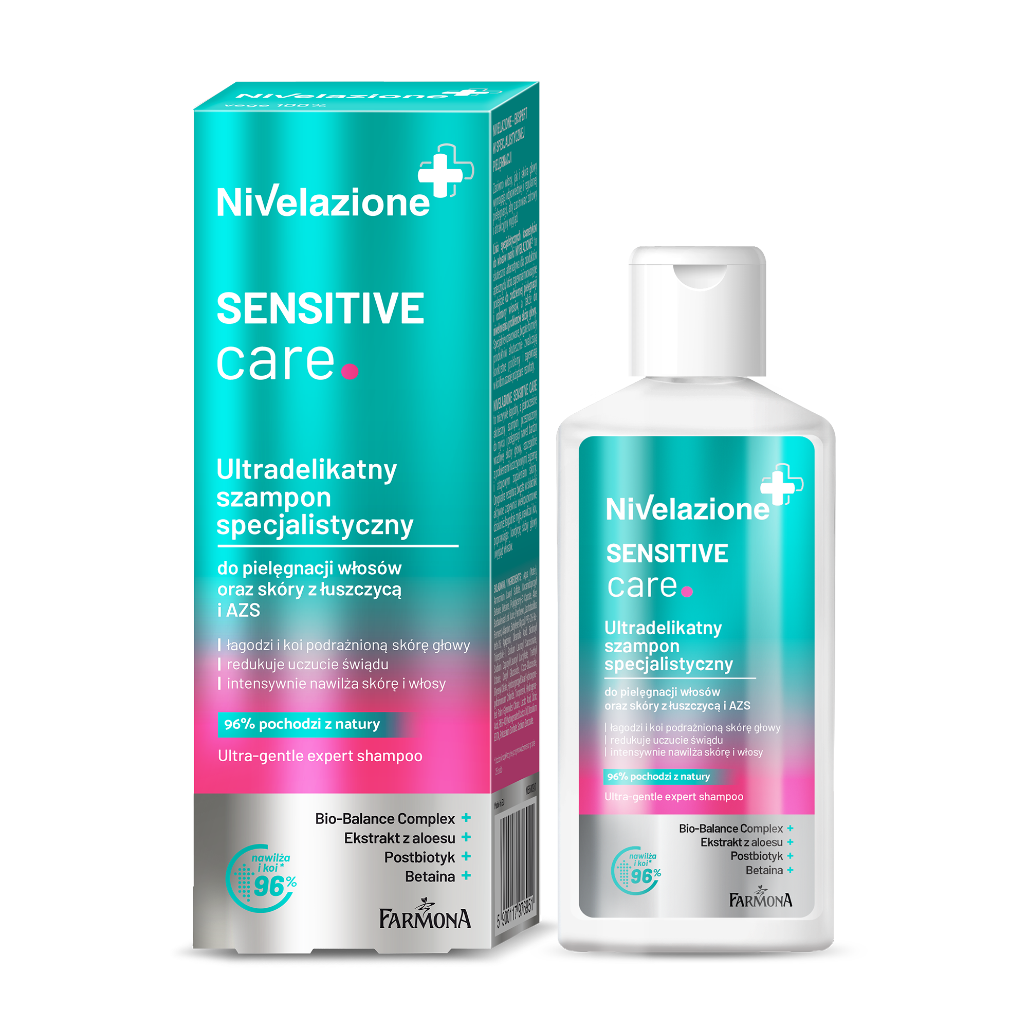 Nivelazione Farmona Nivelazione Sensitive Care, ultradelikatny szampon specjalistyczny, do pielęgnacji włosów i skóry z łuszczycą i AZS, 100 ml — Inhaltsstoffe und Bewertung