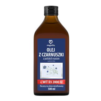MyVita Olej z Czarnuszki + witamina D3 2000 IU, 500 ml KRÓTKA DATA - zdjęcie produktu
