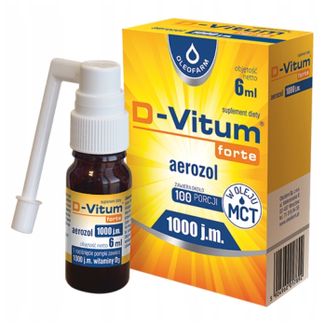 D-Vitum Forte 1000 j.m., aerozol, powyżej 3 lat, 6 ml USZKODZONE OPAKOWANIE - zdjęcie produktu