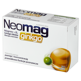 NeoMag Ginkgo, 50 tabletek KRÓTKA DATA - zdjęcie produktu