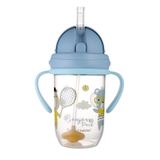 Canpol Babies, kubek niekapek z rurką i odważnikiem, Bonjur Paris, niebieski, 56/607, od 6 miesiąca, 270 ml - miniaturka zdjęcia produktu