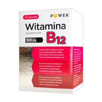 Witamina B12 500 µg, 30 kapsułek - zdjęcie produktu