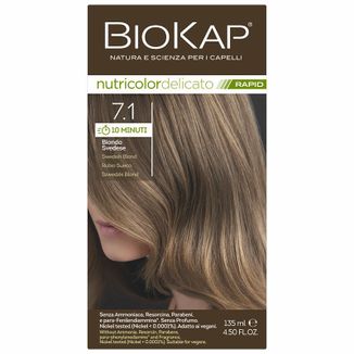 Biokap Nutricolor Delicato Rapid, farba koloryzująca do włosów, 7.1 szwedzki blond, 135 ml - zdjęcie produktu