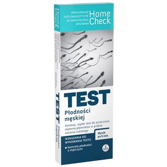 Home Check Test Płodności Męskiej, domowy test do oznaczania stężenia plemników w nasieniu, kasetkowy, 1 sztuka - zdjęcie produktu