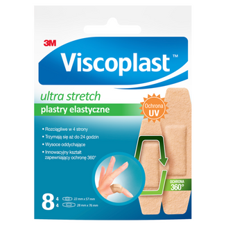 Viscoplast Ultra Stretch, plastry elastyczne, 2 rozmiary, 8 sztuk - zdjęcie produktu