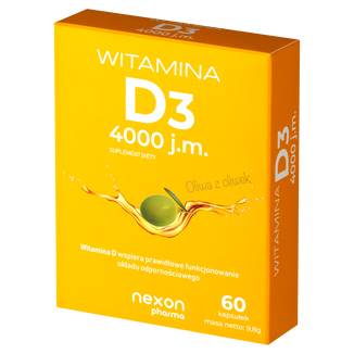 Witamina D3 4000 j.m., 60 kapsułek USZKODZONE OPAKOWANIE - zdjęcie produktu