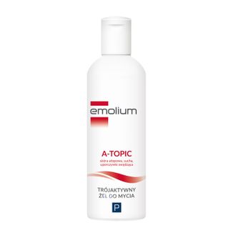 Emolium A-Topic, trójaktywny żel do mycia ciała do skóry atopowej, suchej i uporczywie swędzącej, od 1 miesiąca, 200 ml - zdjęcie produktu