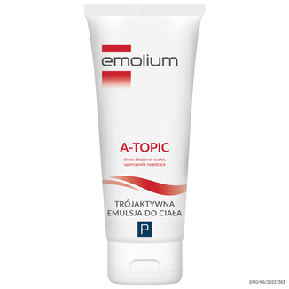 Emolium A-Topic, trójaktywna emulsja do ciała do skóry atopowej, suchej i uporczywie swędzącej, od 1 miesiąca, 200 ml - zdjęcie produktu
