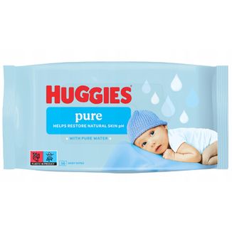 Huggies Pure, chusteczki nawilżane, 56 sztuk - zdjęcie produktu