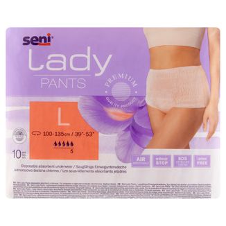 Seni Lady Pants, majtki chłonne dla kobiet, Large, 100-135 cm, 10 sztuk USZKODZONE OPAKOWANIE - zdjęcie produktu