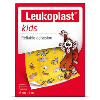 Leukoplast Kids, plastry z opatrunkiem dla dzieci, wodoodporne, 6 cm x 1 m, 1 sztuka - zdjęcie produktu