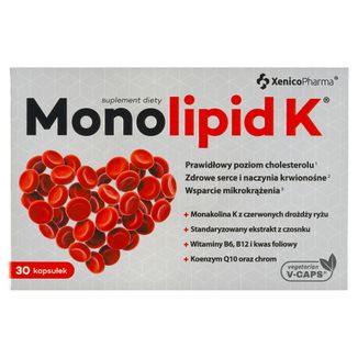 Monolipid K, 30 kapsułek wegańskich - zdjęcie produktu