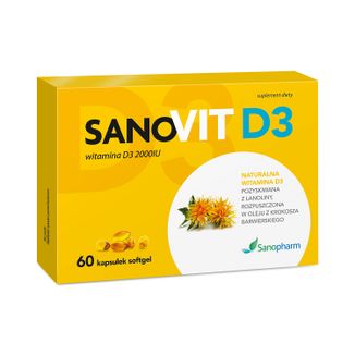 Sanovit D3 2000 IU, 60 kapsułek softgel USZKODZONE OPAKOWANIE - zdjęcie produktu