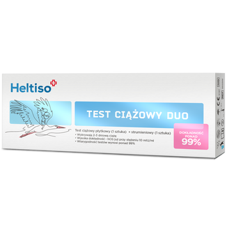 Heltiso Duo, test ciążowy, płytkowy, 1 sztuka + strumieniowy, 1 sztuka - zdjęcie produktu