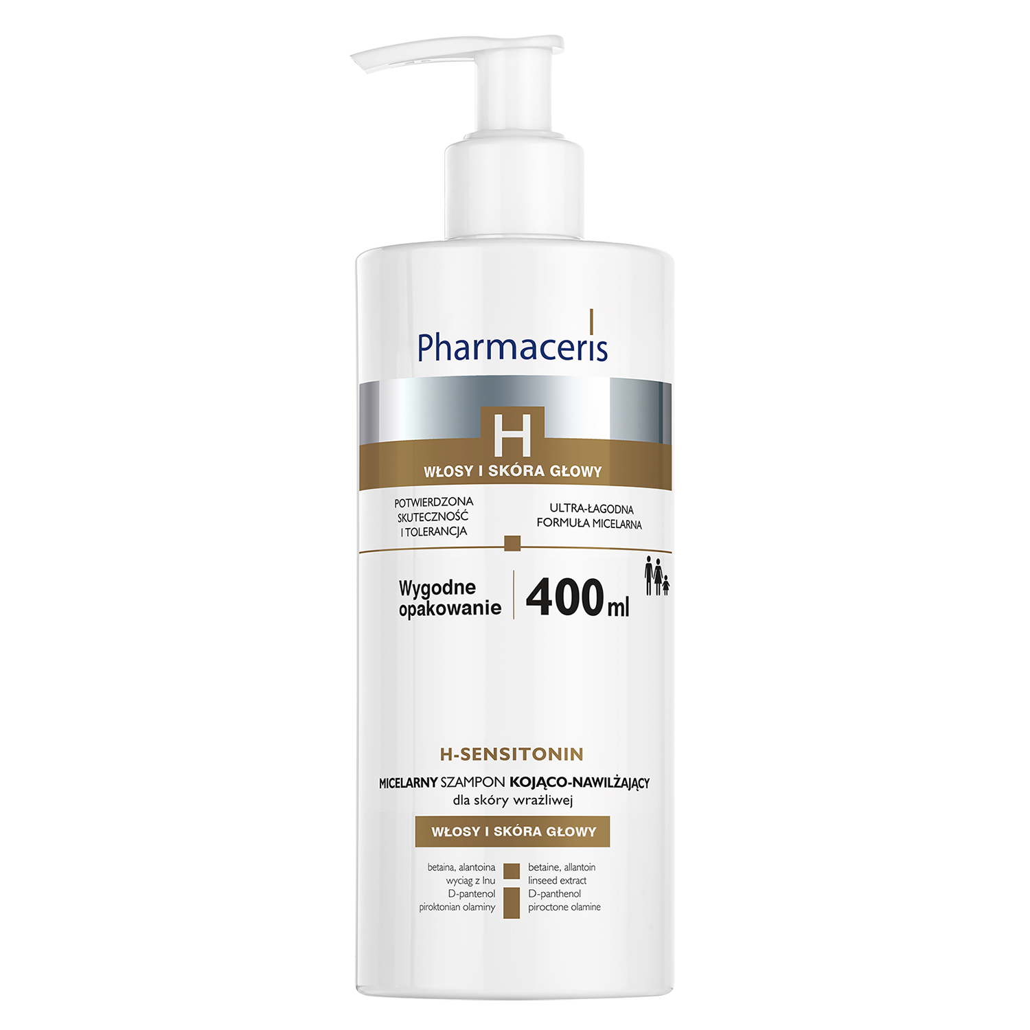 Pharmaceris Pharmaceris H Sensitonin, mizellar Shampoo beruhigend-feuchtigkeitsspendend, empfindliche Haut, 400 ml — Inhaltsstoffe und Bewertung