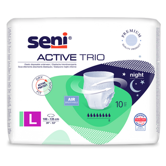 Seni Active Trio, elastyczne majtki chłonne, Large, 100-135 cm, 10 sztuk - zdjęcie produktu