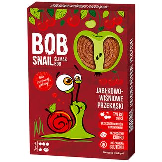 Bob Snail Roll Przekąska owocowa, jabłko, wiśnia, 60 g USZKODZONE OPAKOWANIE - zdjęcie produktu
