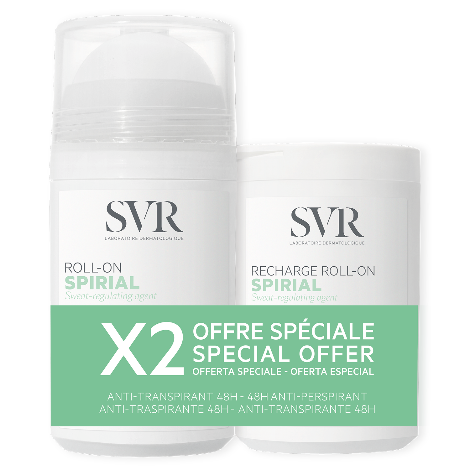 Nieznana SVR Spirial, antyperspirant roll-on, 50 ml + wkład uzupełniający, 50 ml