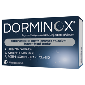 Dorminox 12,5 mg, 14 tabletek powlekanych - zdjęcie produktu