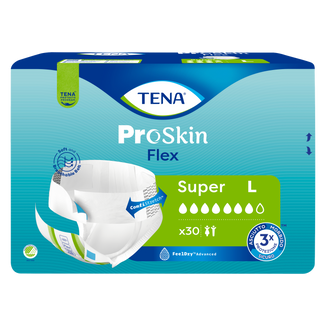 Tena Flex ProSkin, pieluchomajtki, rozmiar L, 83-120 cm, Super, 30 sztuk - zdjęcie produktu