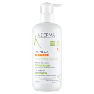 A-Derma Exomega Control, mleczko emolientowe przeciw drapaniu, 400 ml A-Derma Exomega Control, mleczko emolientowe przeciw drapaniu, 400 ml - zdjęcie produktu