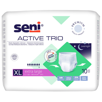 Seni Active Trio, elastyczne majtki chłonne, Extra Large, 120-160 cm, 10 sztuk - zdjęcie produktu