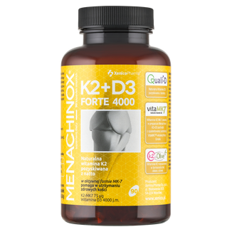 Menachinox K2 + D3 4000 IU Forte, 90 kapsułek Menachinox K2 + D3 4000 IU Forte, 90 kapsułek - zdjęcie produktu